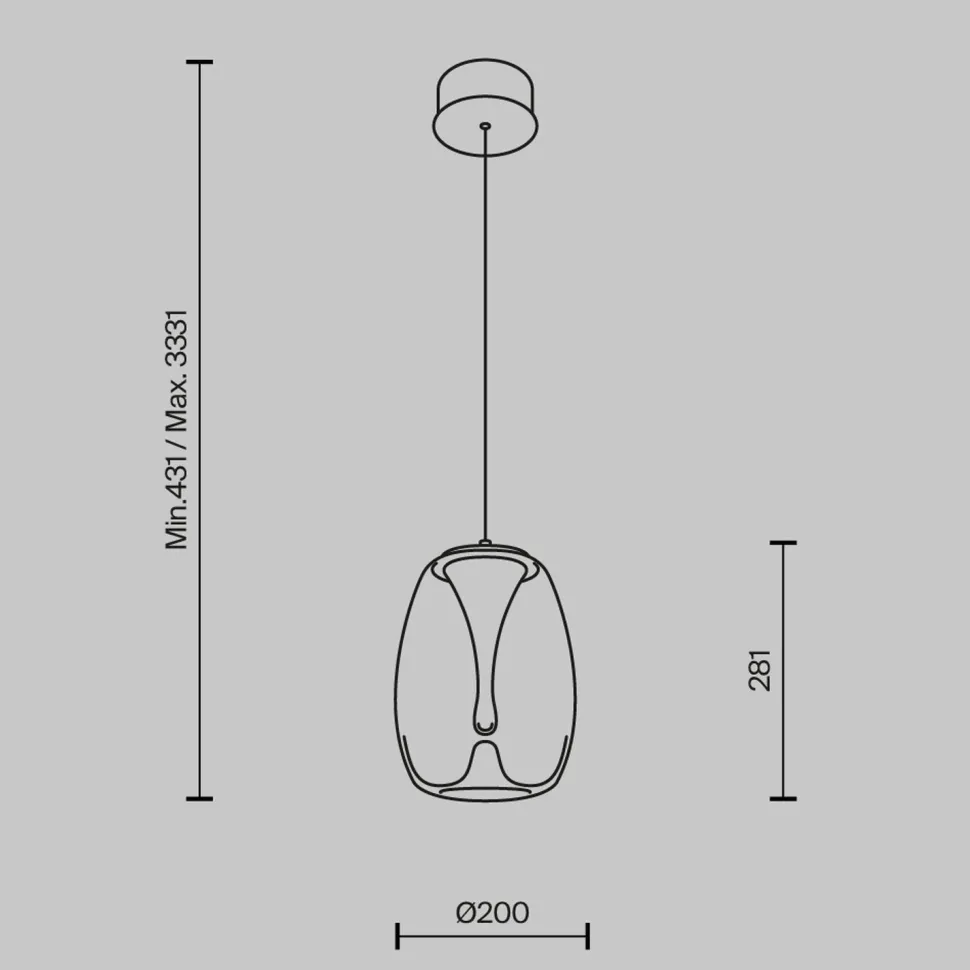 LED Hängelampe Aluminium Glas D: 20 cm rund in Gold