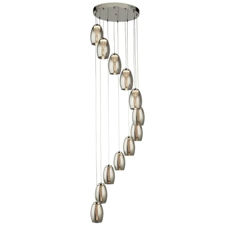 LED Hängelampe Chrom Rauchgrau 3000 K 1705 lm Metall