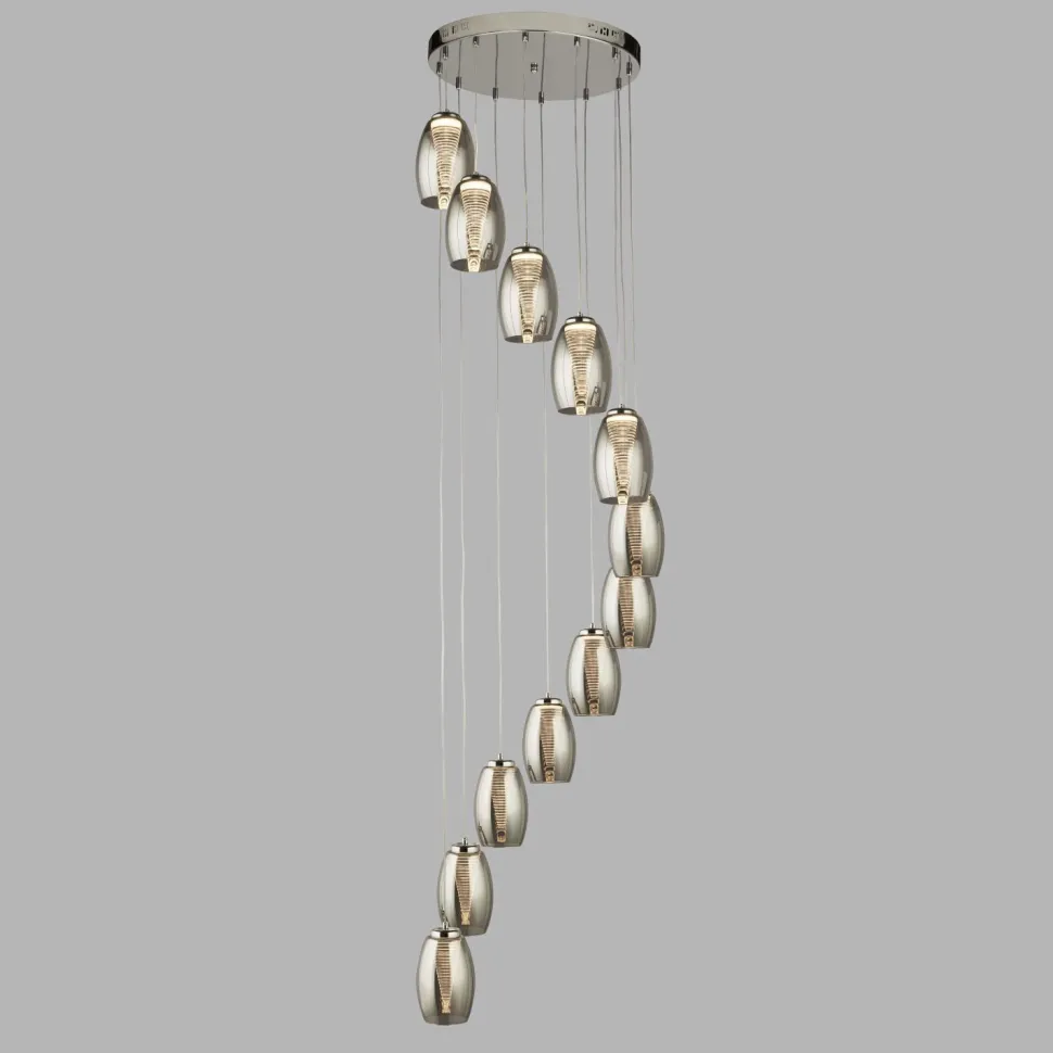 LED Hängelampe Chrom Rauchgrau 3000 K 1705 lm Metall