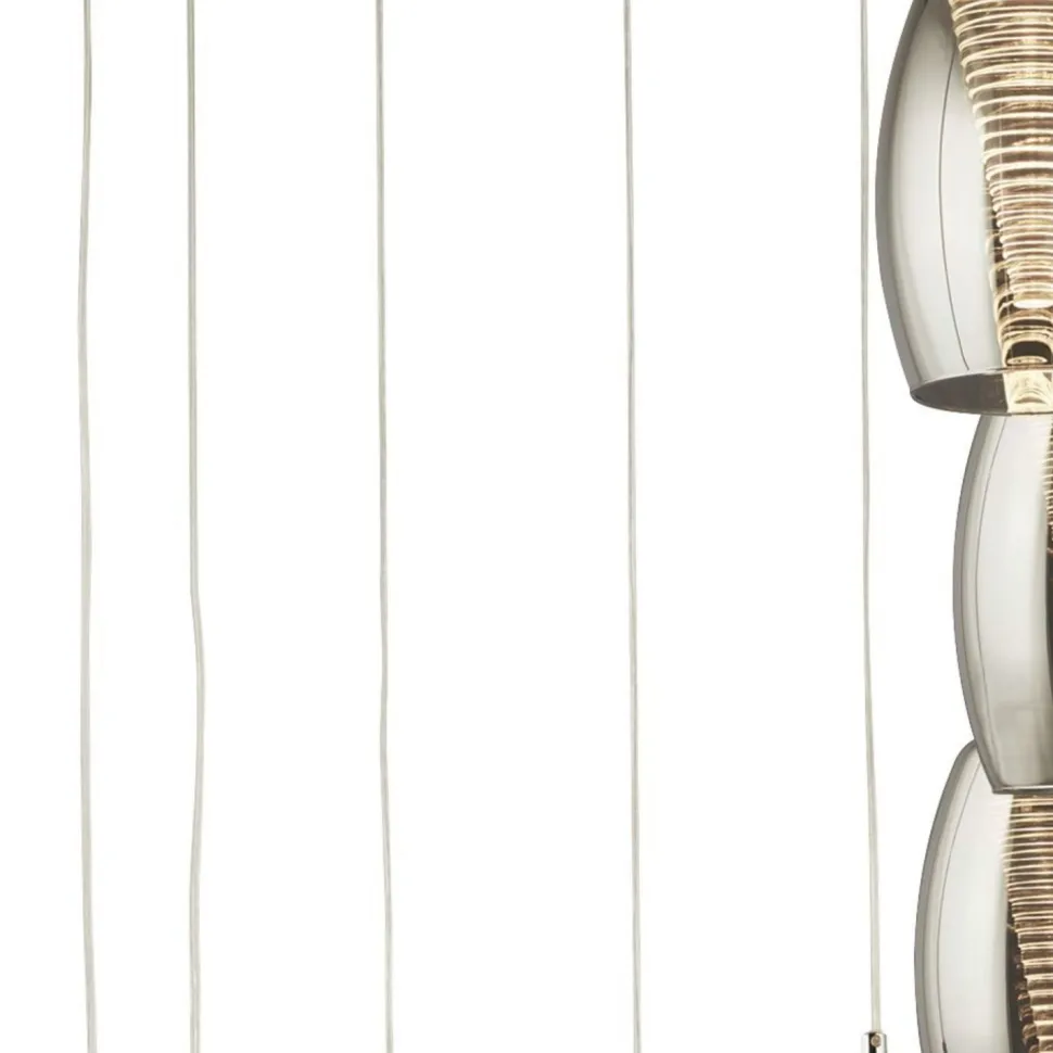 LED Hängelampe Chrom Rauchgrau 3000 K 1705 lm Metall