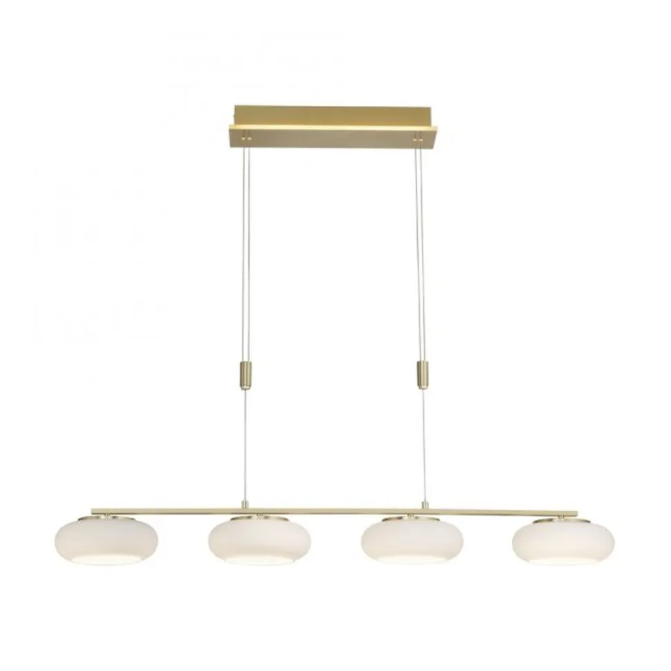 LED Hängelampe Glas 108 cm Fernbedienung in Messing