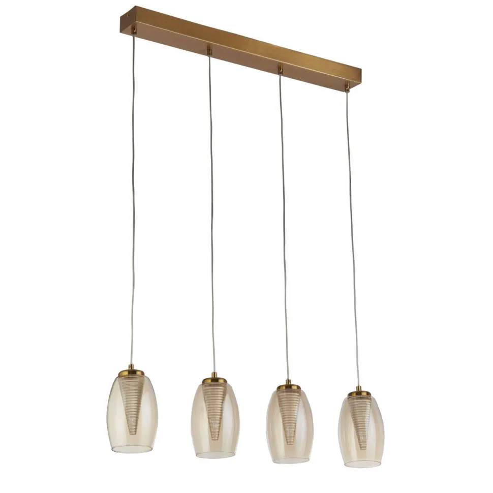 LED Hängelampe Glas 3000 K 4-flammig B: 75,5 cm