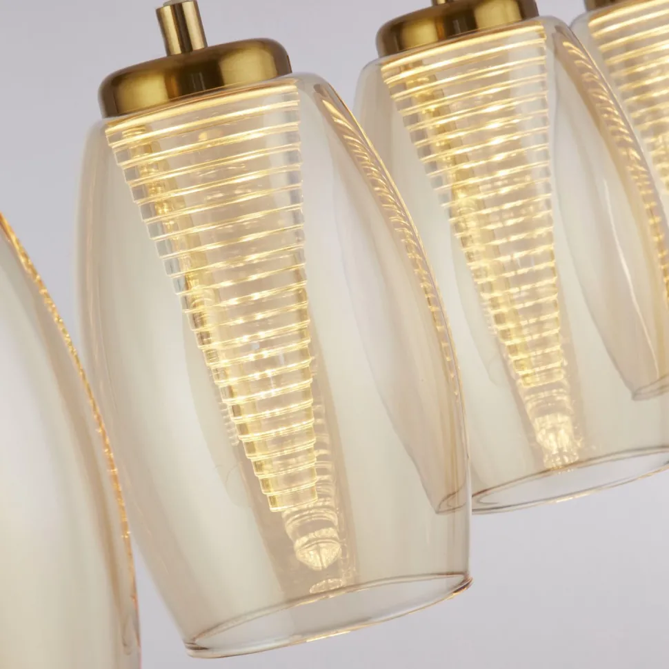 LED Hängelampe Glas 3000 K 4-flammig B: 75,5 cm