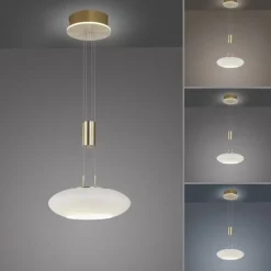 LED Hängelampe Glas in Messing dimmbar Fernbedienung