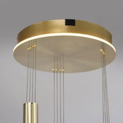 LED Hängelampe Glas in Messing L:44 cm 3550 lm dimmbar