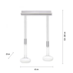 LED Hängelampe Glas in Stahl 2-flammig Fernbedienung