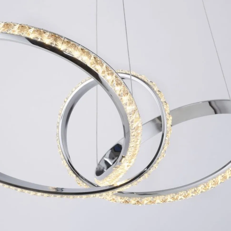 LED Hängelampe in Chrom dimmbar 39 W L:94 cm elegant