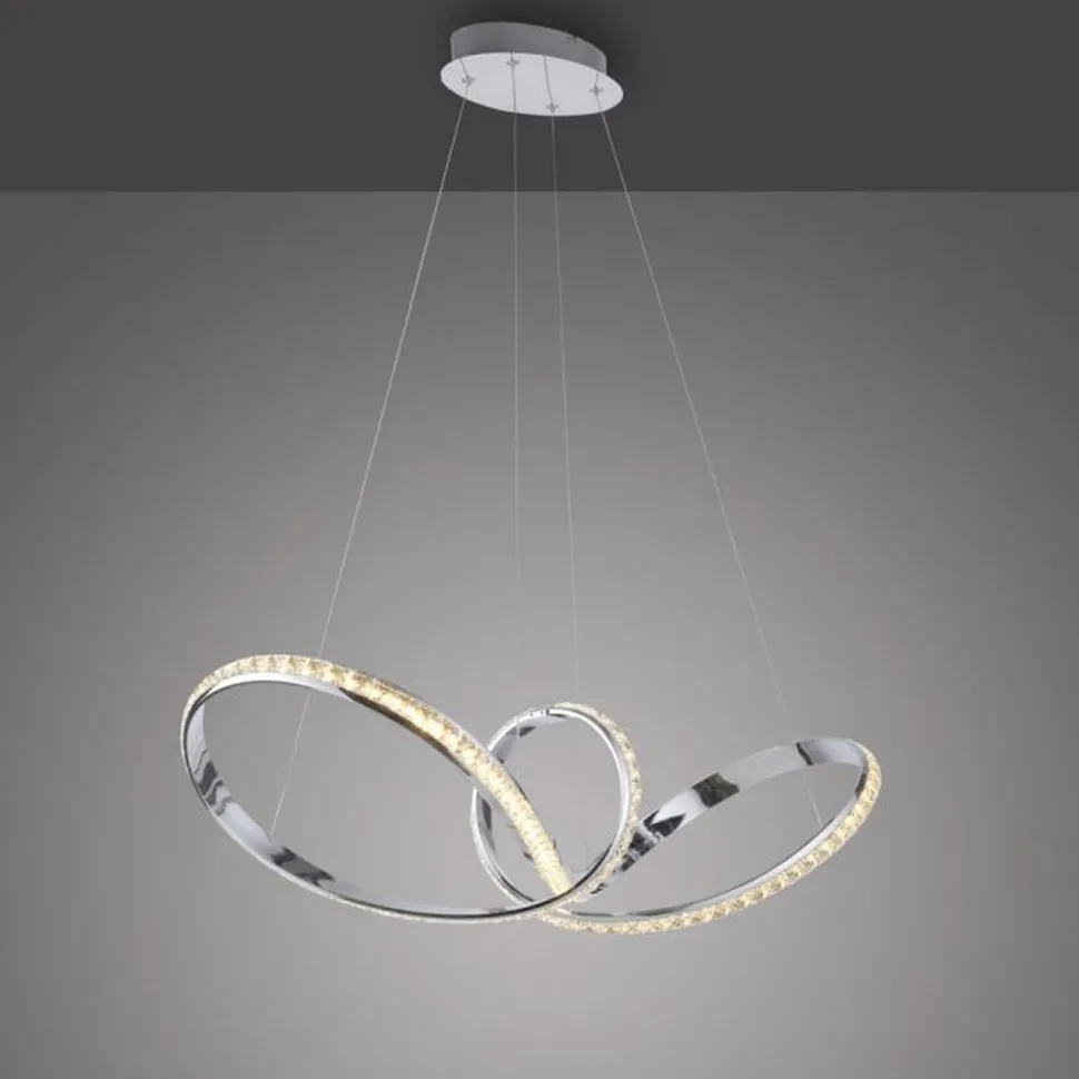 LED Hängelampe in Chrom dimmbar 39 W L:94 cm elegant