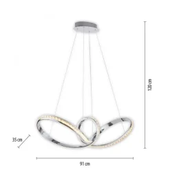 LED Hängelampe in Chrom dimmbar 39 W L:94 cm elegant