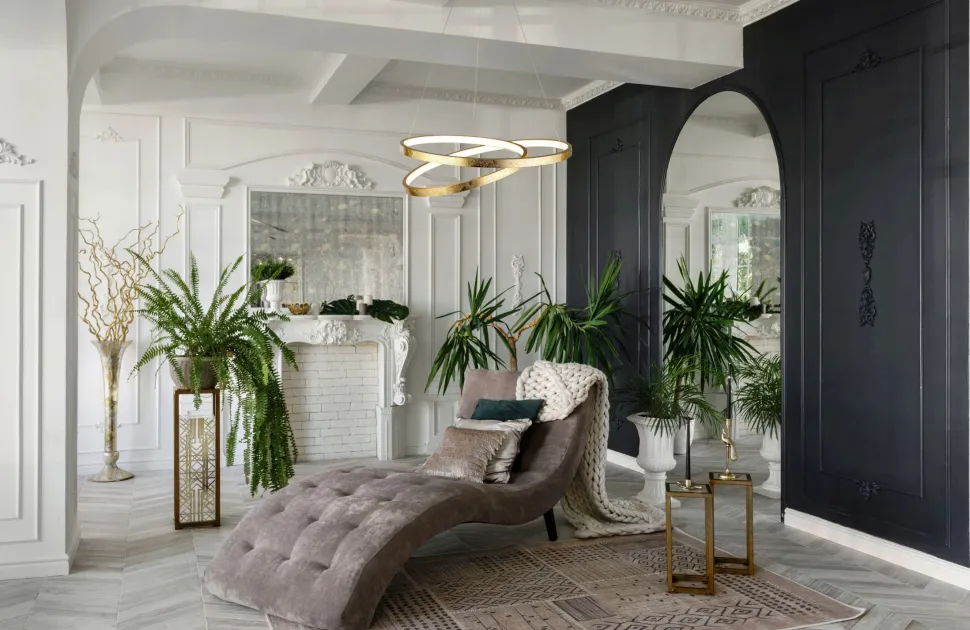 LED Hängelampe in Gold Metall B:47 cm 42 W Ringe Modern