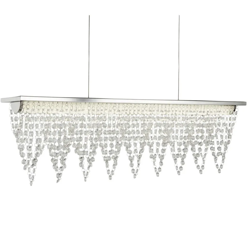 LED Hängelampe Kristall B: 65 cm 4000 K Chrom Klar
