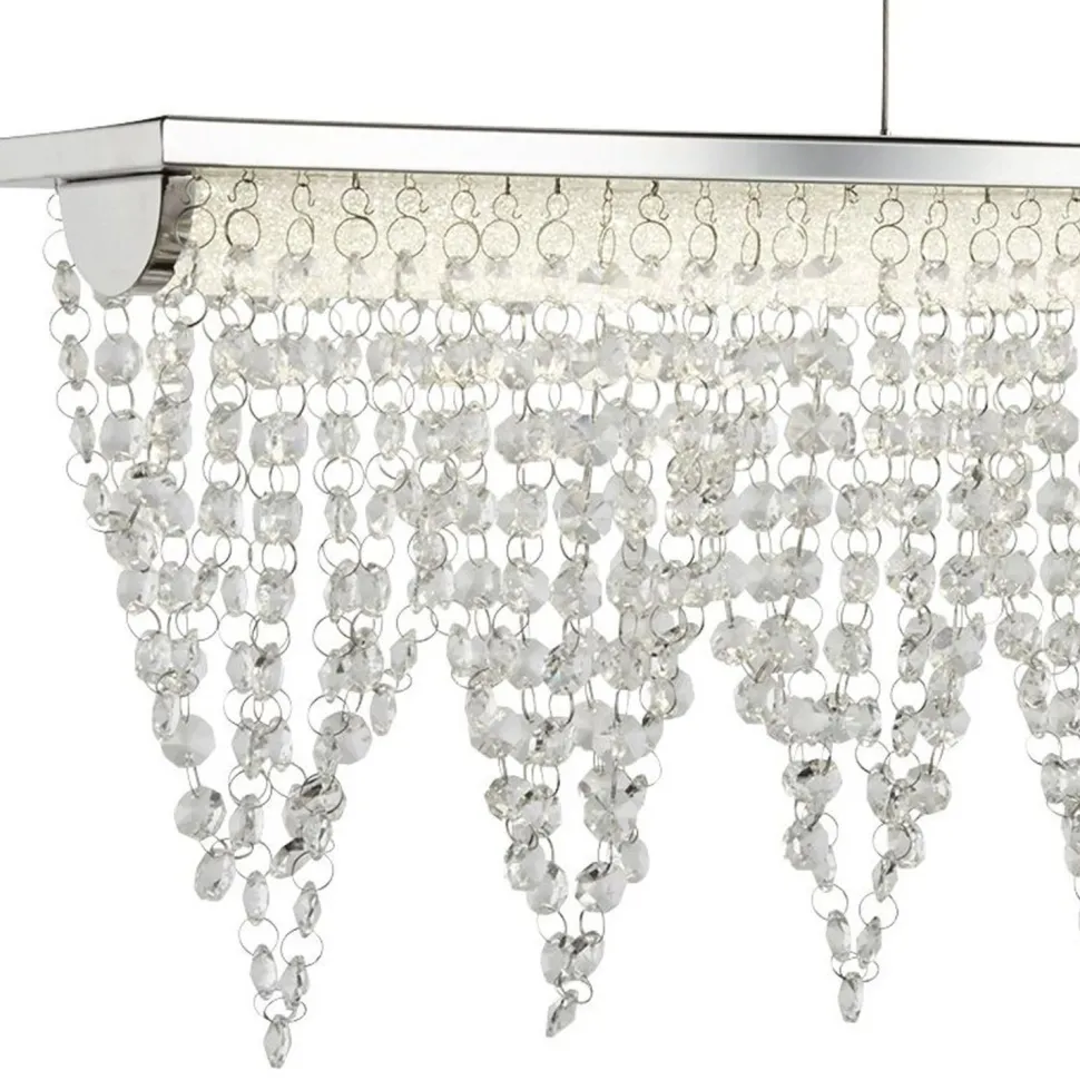 LED Hängelampe Kristall B: 65 cm 4000 K Chrom Klar