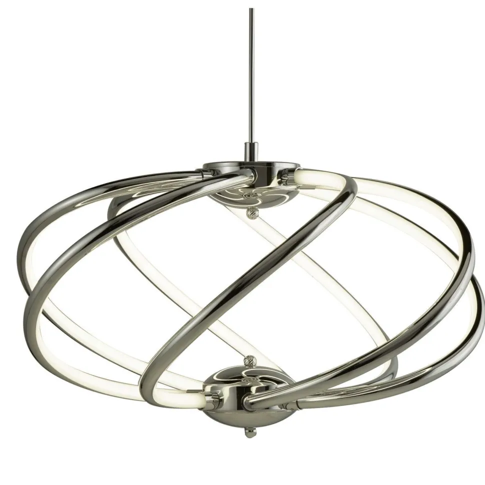 LED Hängelampe Metall D: 51 cm Chrom Weiß 3000 K 2417 lm