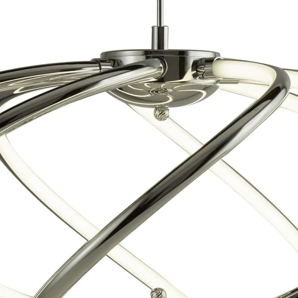 LED Hängelampe Metall D: 51 cm Chrom Weiß 3000 K 2417 lm