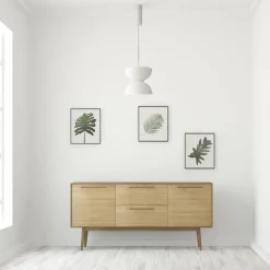 LED Hängelampe Metall Glas D: 22 cm H: max. 350 cm Weiß