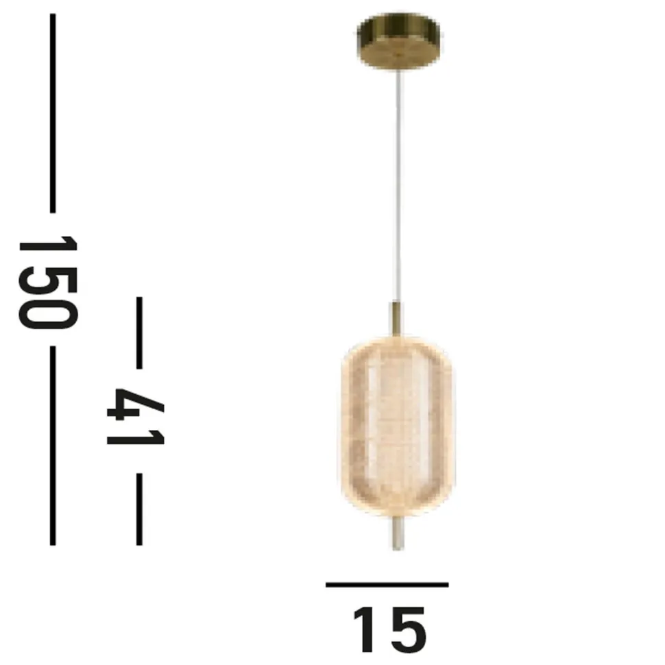 LED Hängelampe Metall in Messing 20 W 1845 lm Ø15 cm