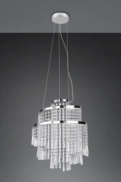 LED Hängelampe mit Fernbedienung dimmbar Chrom Acryl