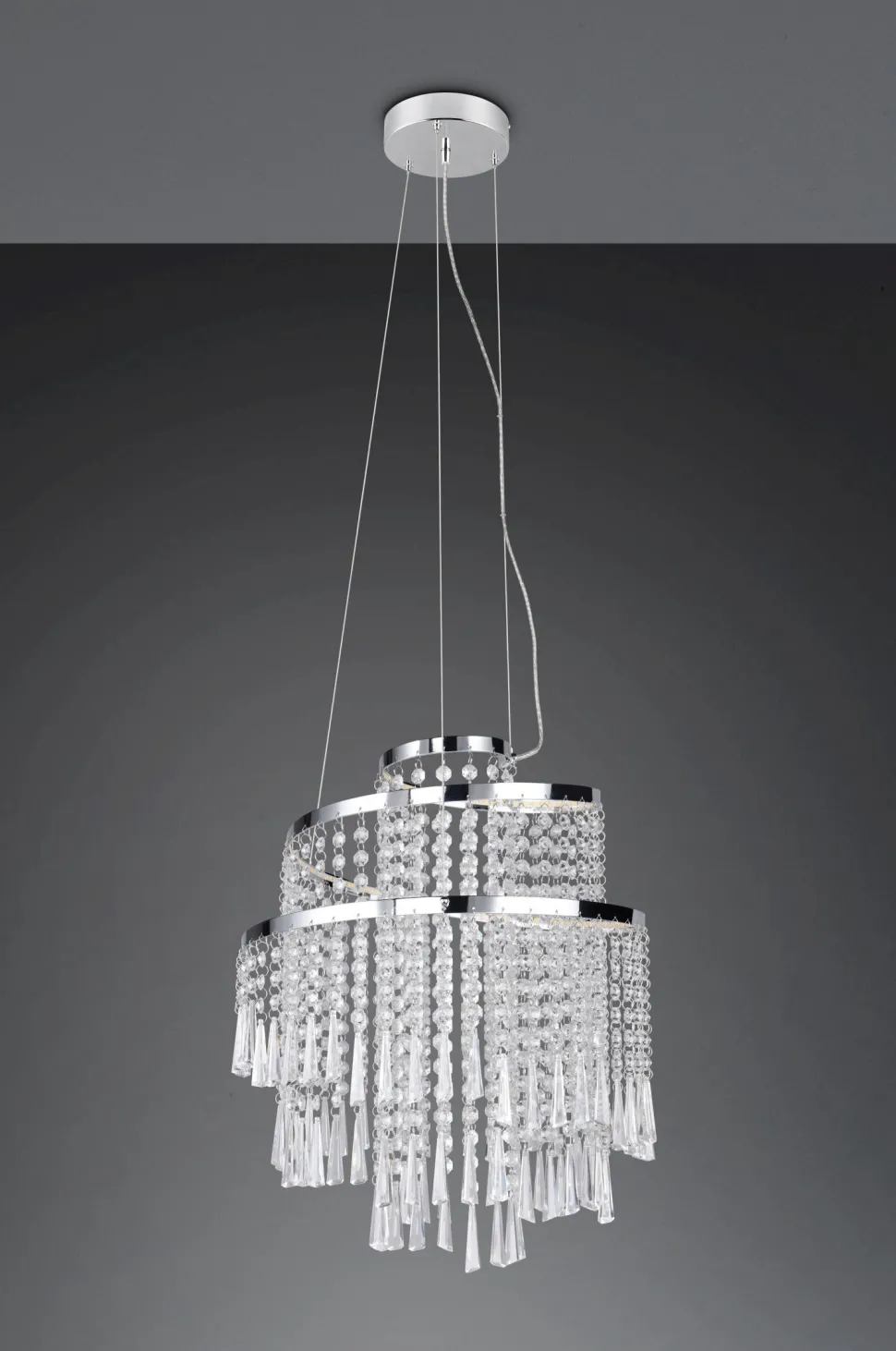 LED Hängelampe mit Fernbedienung dimmbar Chrom Acryl