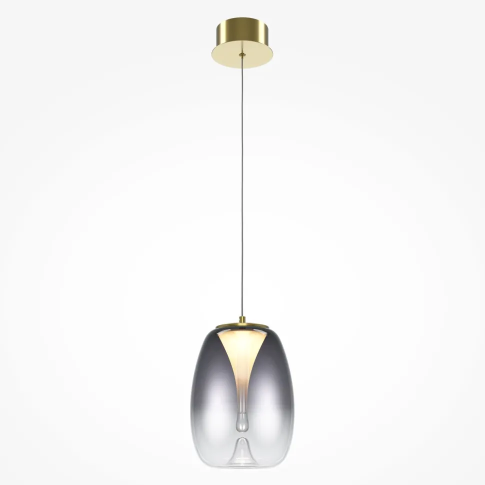 LED Hängelampe Rauchglas Aluminium warmweiß 3000 K rund