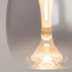 LED Hängelampe Rauchglas Aluminium warmweiß 3000 K rund