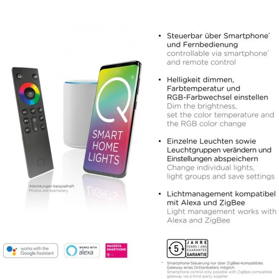 LED Hängelampe RGB Farbtemperaturwechsel 179 cm dimmbar