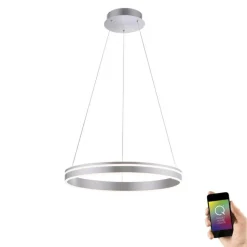 LED Hängelampe Ring Ø59 cm 4550 lm dimmbar in Stahl