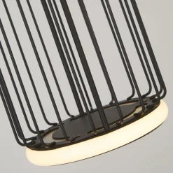 LED Hängelampe rund Ø 16 cm Schwarz Weiß 3000 K