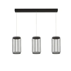 LED Hängelampe Schwarz Weiß Metall 3000 K 996 lm B: 90 cm