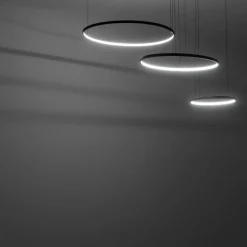 LED Hängelampe XXL 3000 K 1600 lm Schwarz Metall 3 Ringe