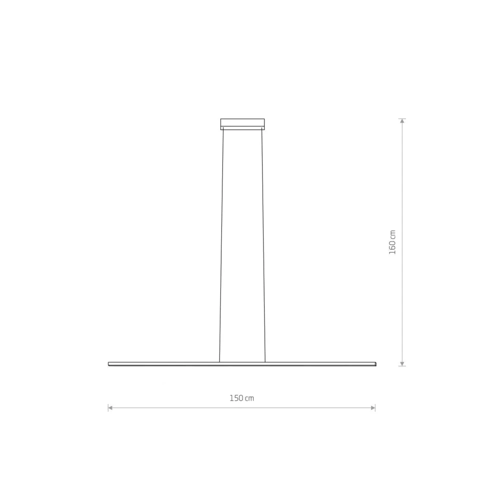 LED Hängeleuchte 3000 K 1150 lm Schwarz B; 150 cm länglich