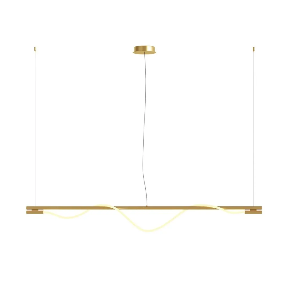 LED Hängeleuchte Aluminium in Gold Weiß länglich 910 lm