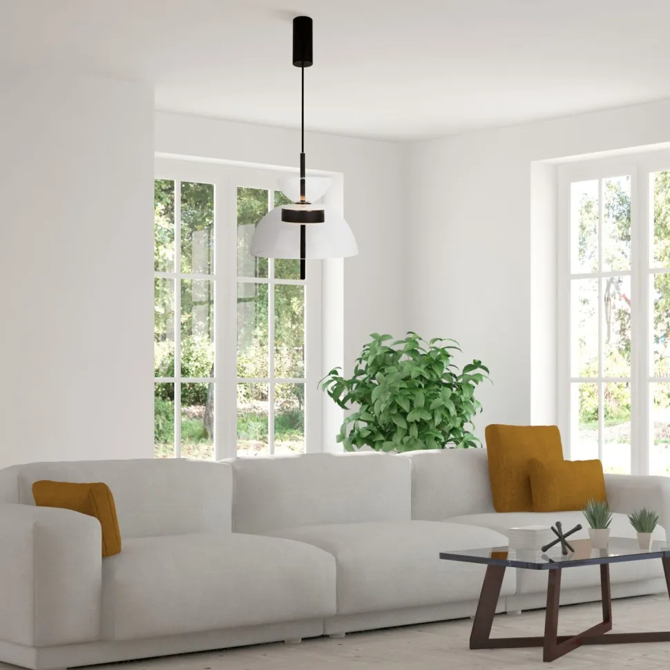 LED Hängeleuchte Glas Metall warmweißes Licht 3000 K