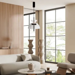 LED Hängeleuchte Glas Metall warmweißes Licht 3000 K