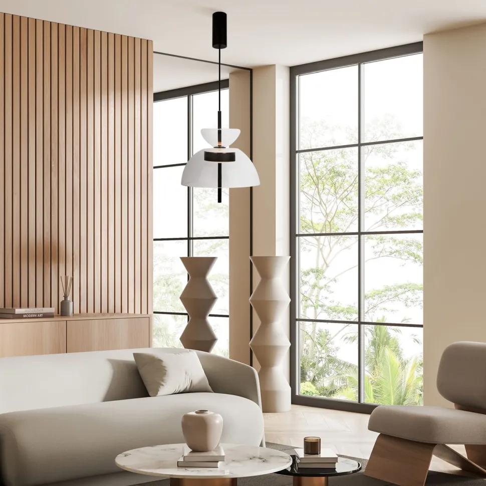 LED Hängeleuchte Glas Metall warmweißes Licht 3000 K