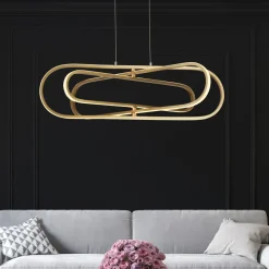 LED Hängeleuchte in Gold 3000/4500/6500 K B: 80 cm