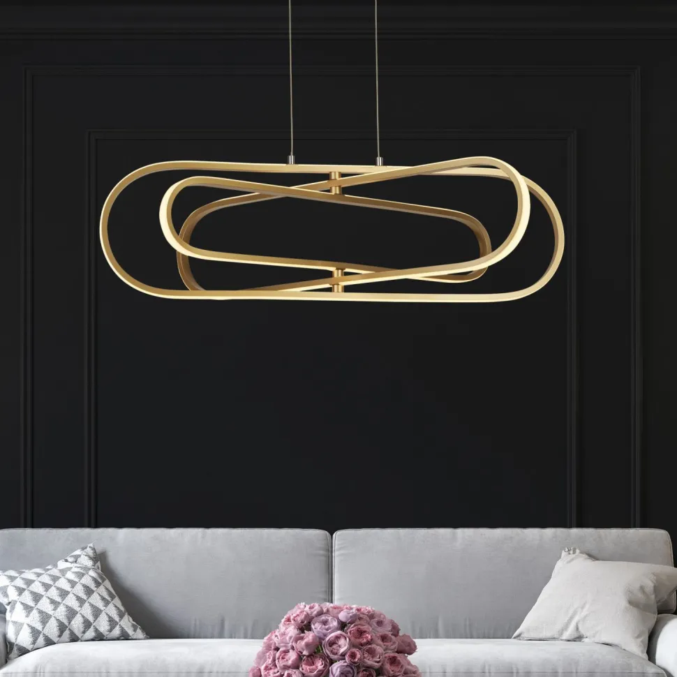 LED Hängeleuchte in Gold 3000/4500/6500 K B: 80 cm