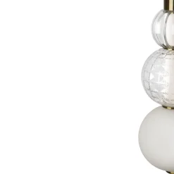 LED Hängeleuchte Metall Glas 14,7 cm breit in Gold Weiß