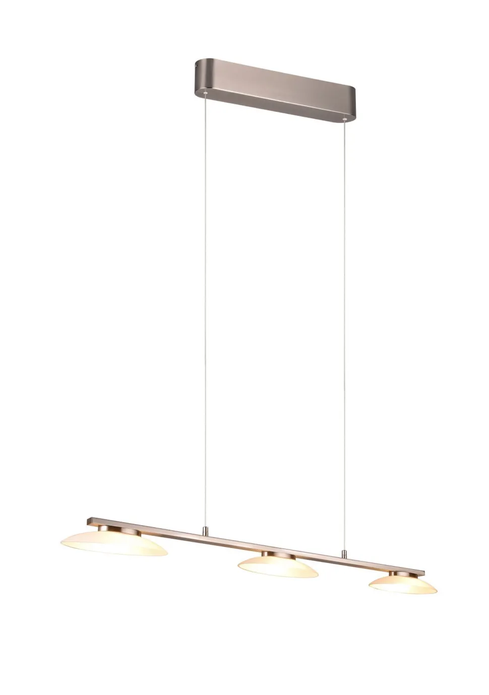 LED Hängeleuchte Metall Glas Nickel 3-flammig 102 cm