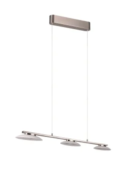 LED Hängeleuchte Metall Glas Nickel 3-flammig 102 cm