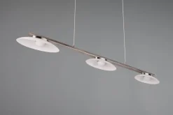 LED Hängeleuchte Metall Glas Nickel 3-flammig 102 cm