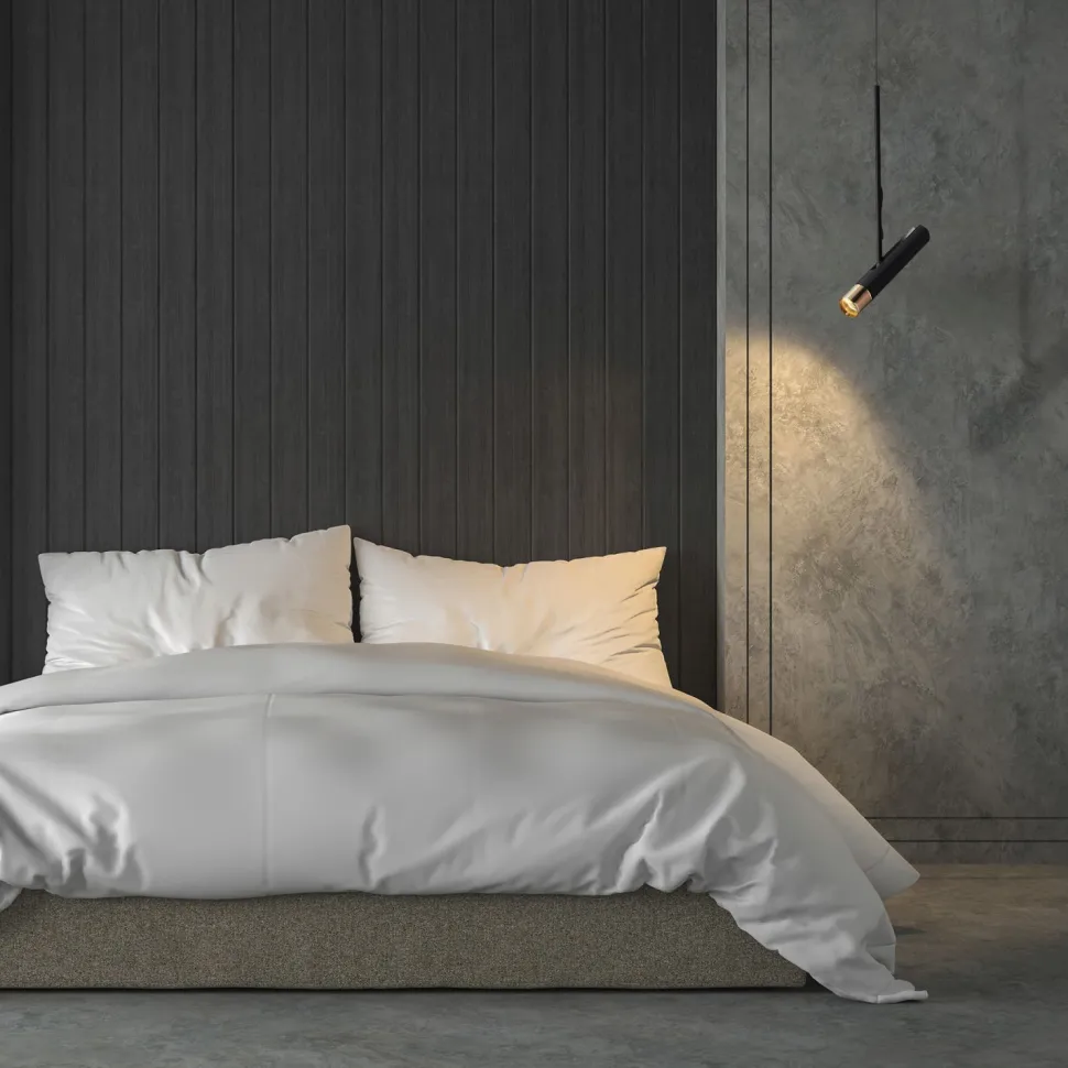 LED Hängeleuchte Metall verstellbar Schwarz Gold 3000 K