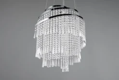 LED Hängeleuchte mit Fernbedienung dimmbar Chrom Acryl