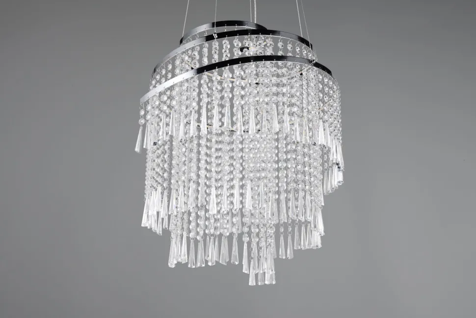 LED Hängeleuchte mit Fernbedienung dimmbar Chrom Acryl