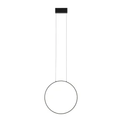 LED Hängeleuchte Ring Ø 45 cm Schwarz 4000 K 600 lm Metall