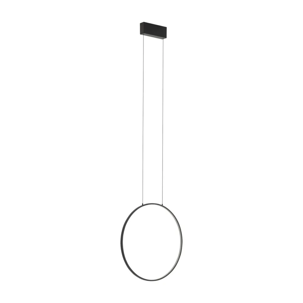 LED Hängeleuchte Ring Ø 45 cm Schwarz 4000 K 600 lm Metall