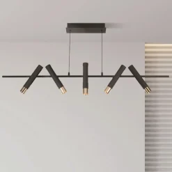 LED Hängeleuchte Schwarz Gold verstellbar 3000 K Metall