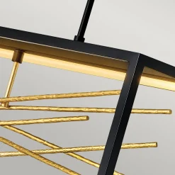 LED Hängeleuchte Schwarz Gold 113 cm lang 3000 K verstellbar