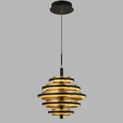 LED Hängeleuchte Schwarz Gold 2700 K rund Ø 40 cm Metall