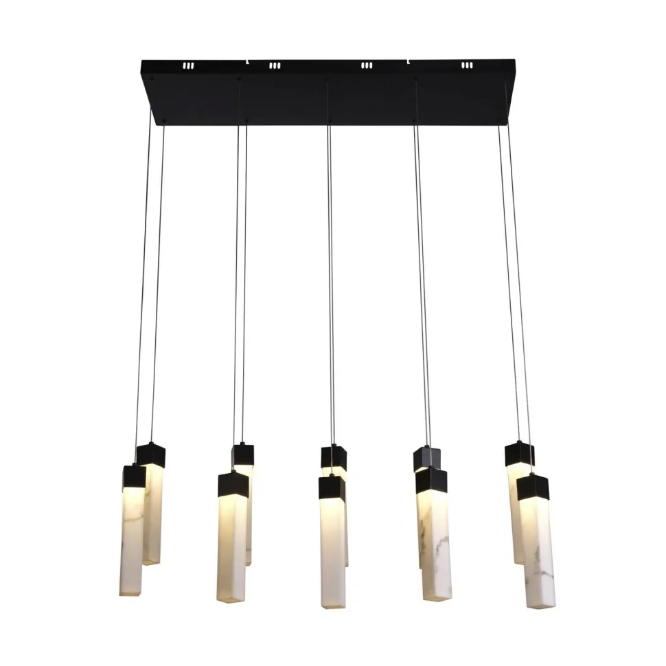 LED Hängeleuchte Stahl Harz 1012 lm in Schwarz Marmor