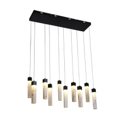 LED Hängeleuchte Stahl Harz 1012 lm in Schwarz Marmor